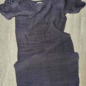 Bebe Asymmetrical Black Textured Dress